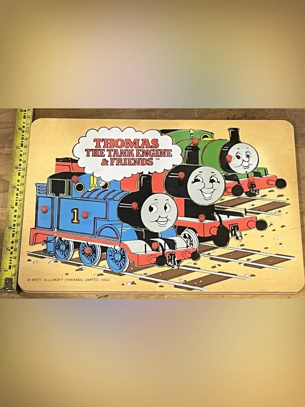 Vintage Rare 1993 Thomas The Tank Engine & Friends Wooden Puzzle